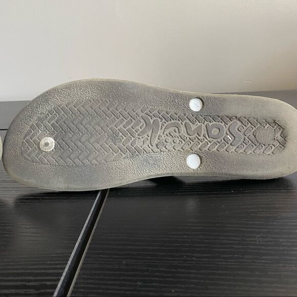 Sanuk Gray & Silver Thong Flip Flops, 10 - Picture 12 of 14